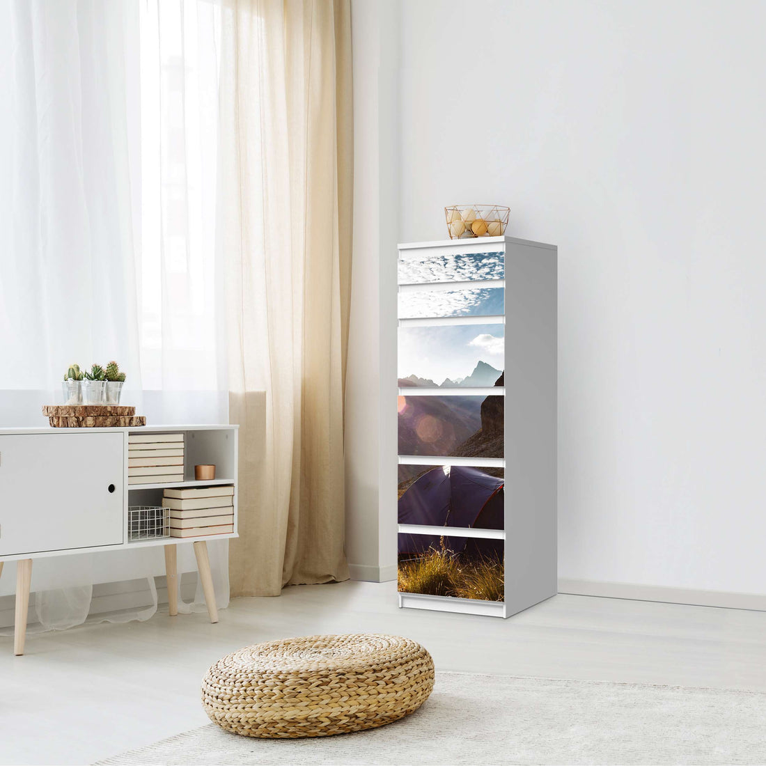 Klebefolie Into the Wild - IKEA Malm Kommode 6 Schubladen (schmal) - Schlafzimmer