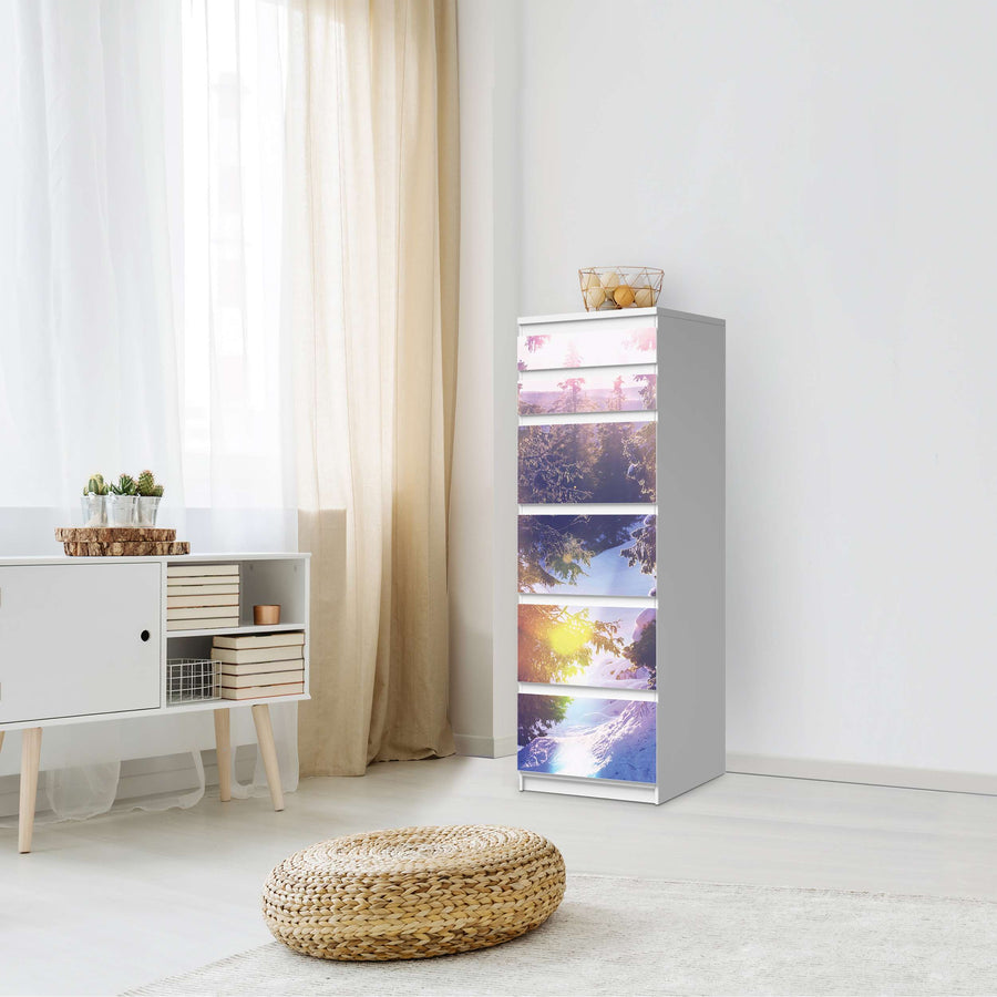 Klebefolie Lichtflut - IKEA Malm Kommode 6 Schubladen (schmal) - Schlafzimmer