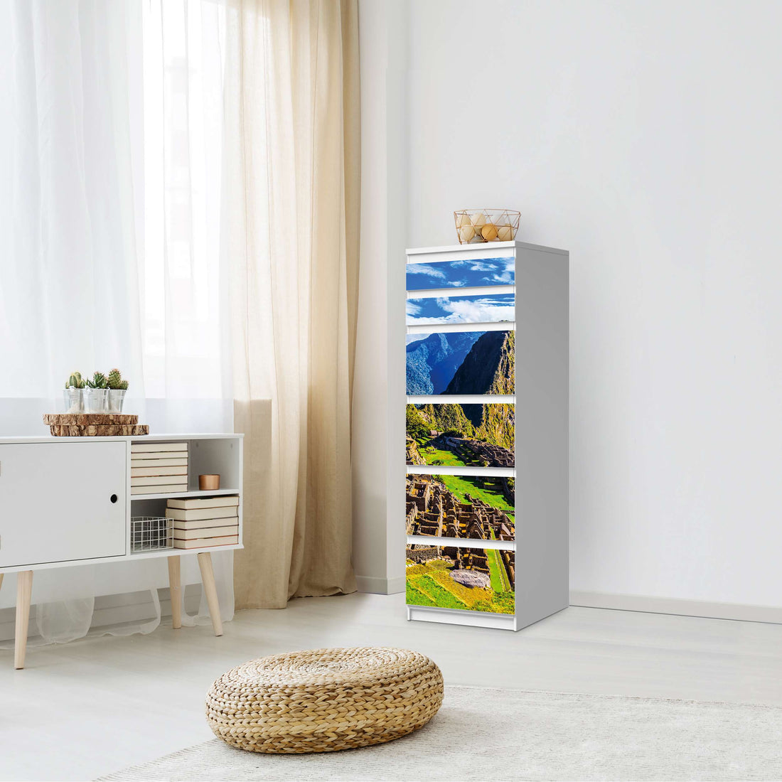 Klebefolie Machu Picchu - IKEA Malm Kommode 6 Schubladen (schmal) - Schlafzimmer