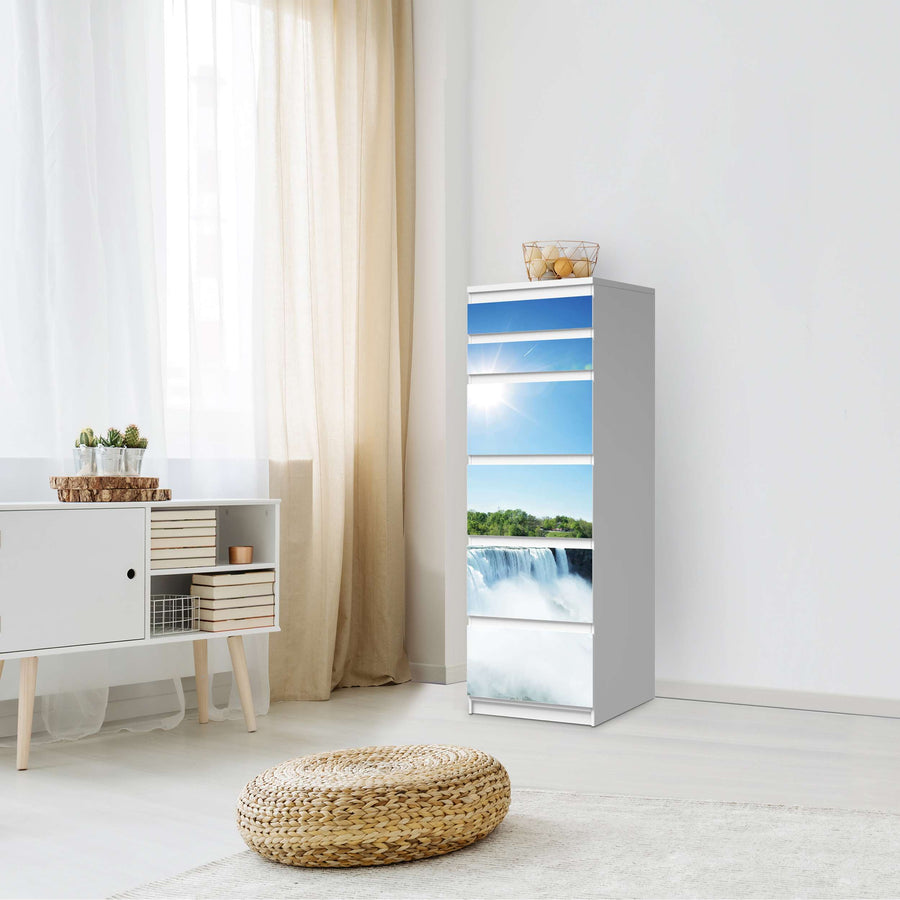 Klebefolie Niagara Falls - IKEA Malm Kommode 6 Schubladen (schmal) - Schlafzimmer
