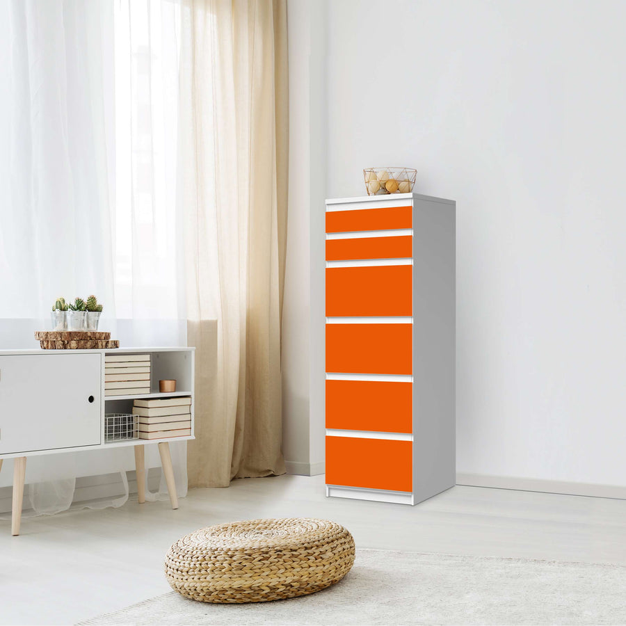 Klebefolie Orange Dark - IKEA Malm Kommode 6 Schubladen (schmal) - Schlafzimmer