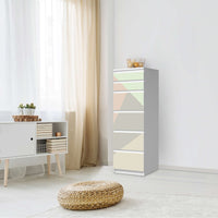 Klebefolie Pastell Geometrik - IKEA Malm Kommode 6 Schubladen (schmal) - Schlafzimmer