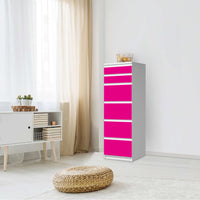 Klebefolie Pink Dark - IKEA Malm Kommode 6 Schubladen (schmal) - Schlafzimmer