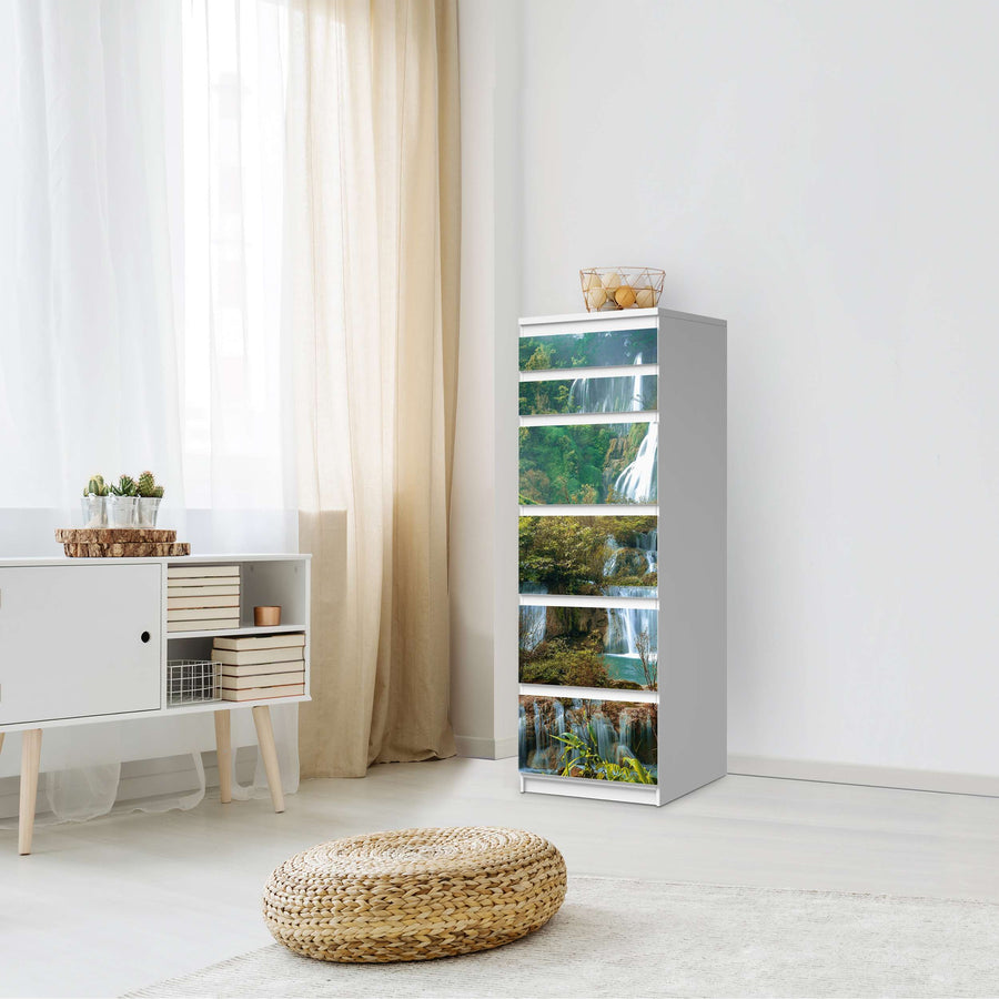 Klebefolie Rainforest - IKEA Malm Kommode 6 Schubladen (schmal) - Schlafzimmer