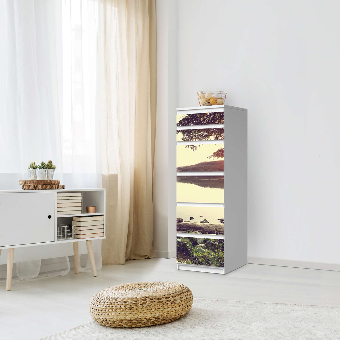 Klebefolie Seaside Dreams - IKEA Malm Kommode 6 Schubladen (schmal) - Schlafzimmer