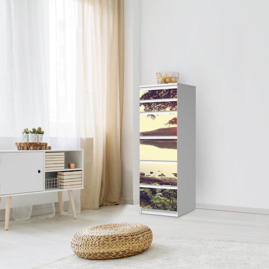 Klebefolie Seaside Dreams - IKEA Malm Kommode 6 Schubladen (schmal) - Schlafzimmer