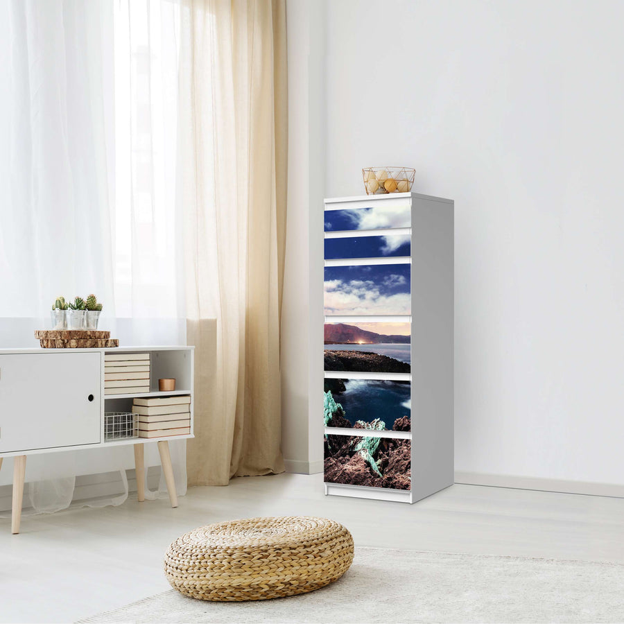 Klebefolie Seaside - IKEA Malm Kommode 6 Schubladen (schmal) - Schlafzimmer