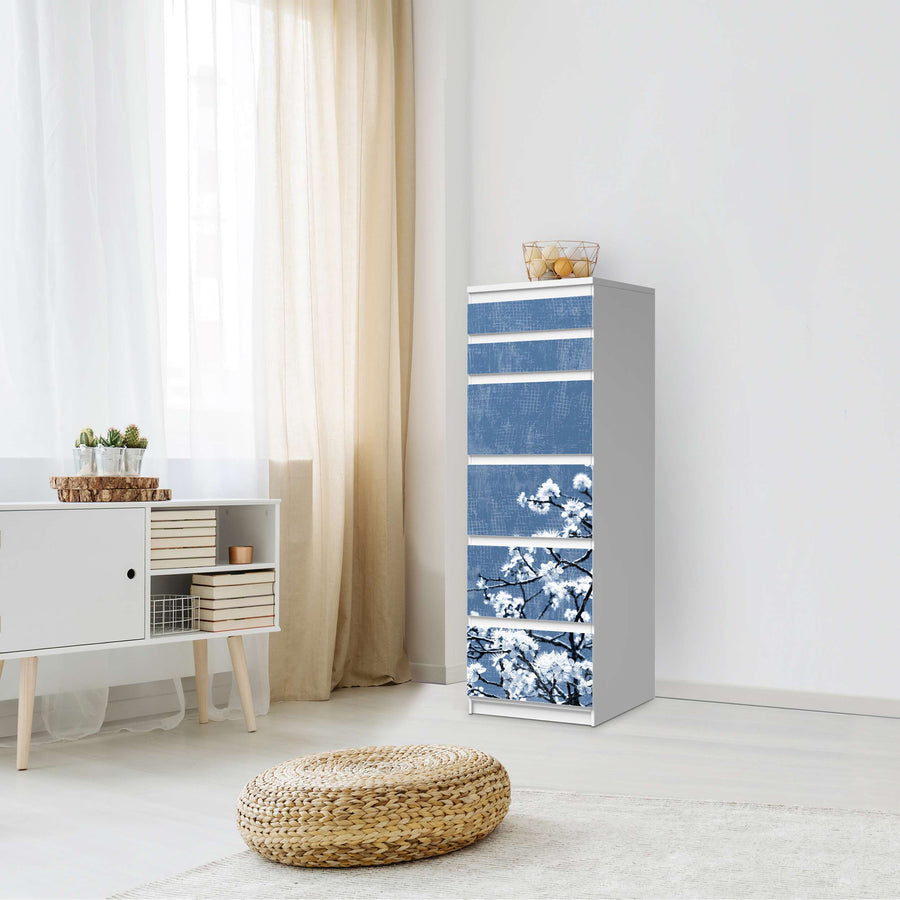Klebefolie Spring Tree - IKEA Malm Kommode 6 Schubladen (schmal) - Schlafzimmer