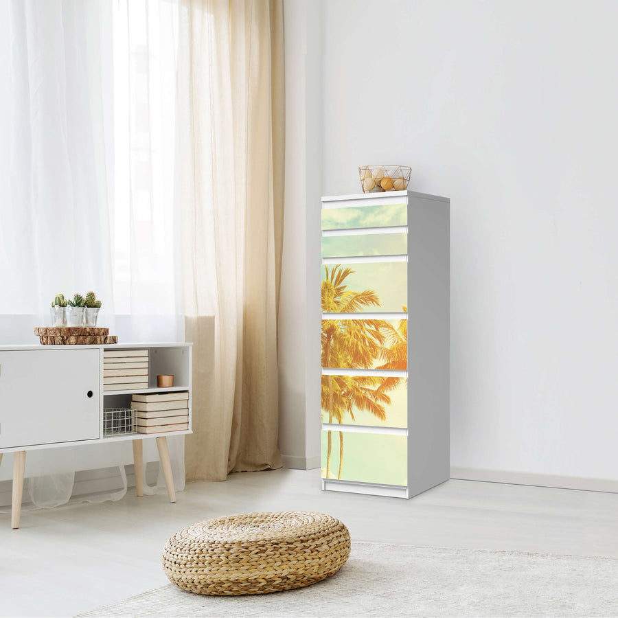 Klebefolie Sun Flair - IKEA Malm Kommode 6 Schubladen (schmal) - Schlafzimmer