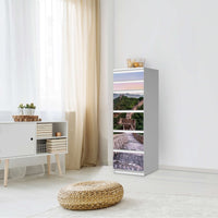 Klebefolie The Great Wall - IKEA Malm Kommode 6 Schubladen (schmal) - Schlafzimmer