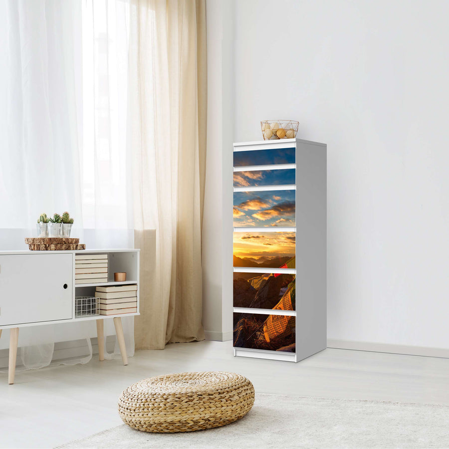 Klebefolie Tibet - IKEA Malm Kommode 6 Schubladen (schmal) - Schlafzimmer