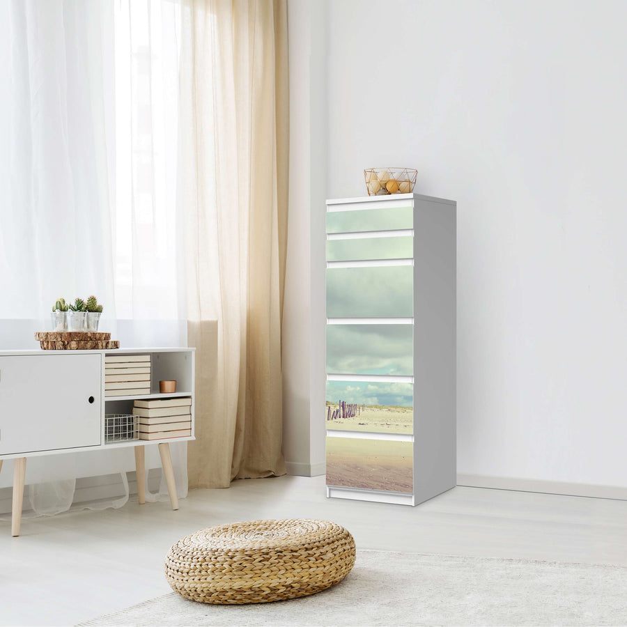 Klebefolie Wellenbrecher - IKEA Malm Kommode 6 Schubladen (schmal) - Schlafzimmer