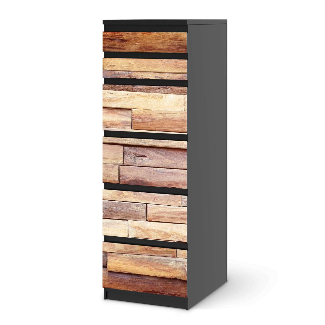 Klebefolie Artwood - IKEA Malm Kommode 6 Schubladen (schmal) - schwarz