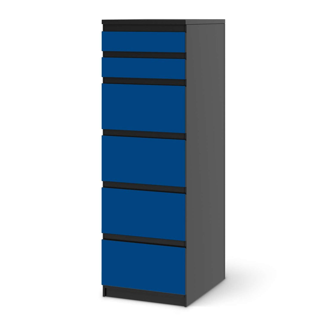 Klebefolie Blau Dark - IKEA Malm Kommode 6 Schubladen (schmal) - schwarz