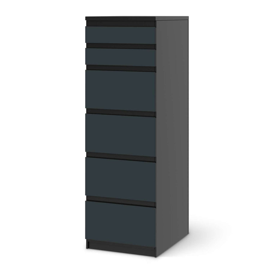 Klebefolie Blaugrau Dark - IKEA Malm Kommode 6 Schubladen (schmal) - schwarz