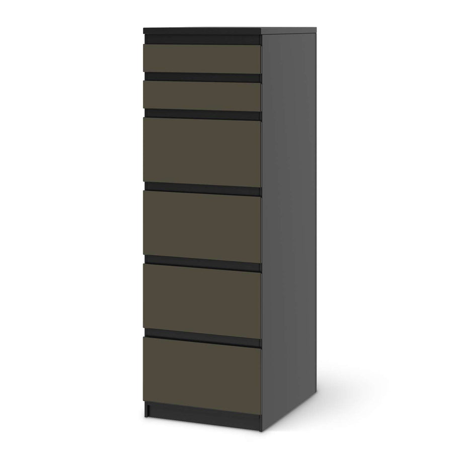 Klebefolie Braungrau Dark - IKEA Malm Kommode 6 Schubladen (schmal) - schwarz