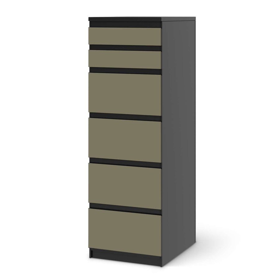 Klebefolie Braungrau Light - IKEA Malm Kommode 6 Schubladen (schmal) - schwarz