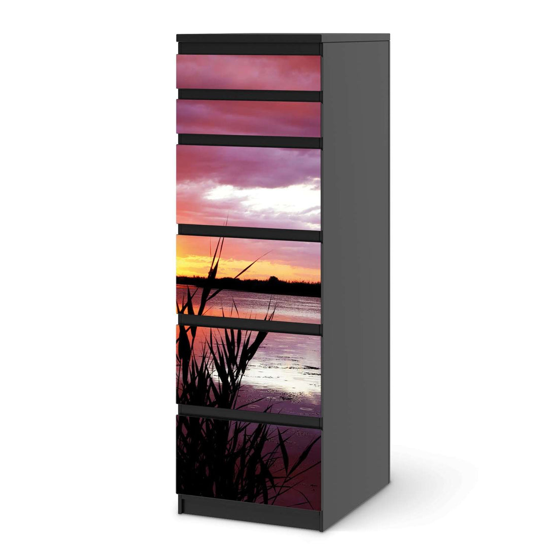 Klebefolie Dream away - IKEA Malm Kommode 6 Schubladen (schmal) - schwarz