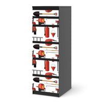 Klebefolie Firefighter - IKEA Malm Kommode 6 Schubladen (schmal) - schwarz