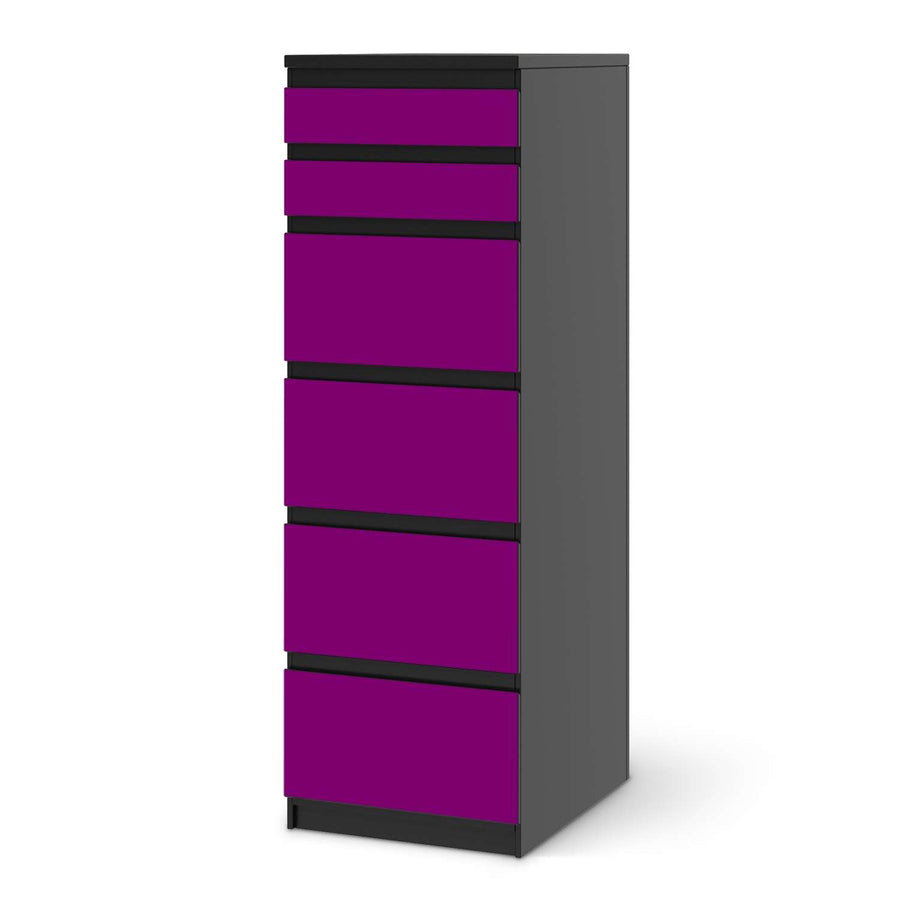 Klebefolie Flieder Dark - IKEA Malm Kommode 6 Schubladen (schmal) - schwarz