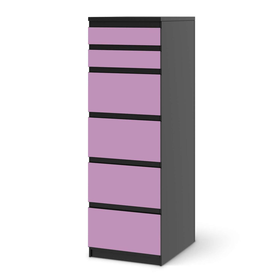 Klebefolie Flieder Light - IKEA Malm Kommode 6 Schubladen (schmal) - schwarz