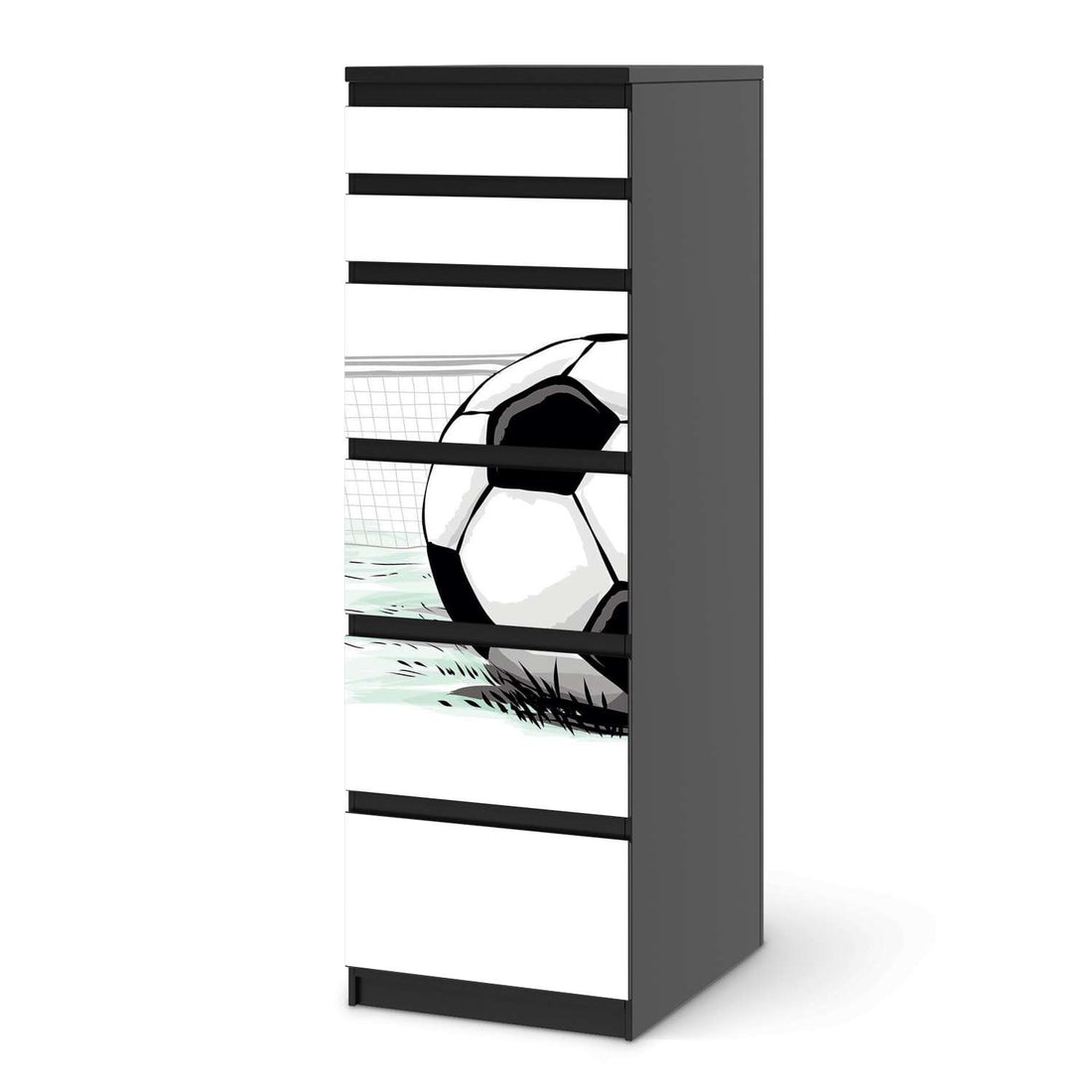 Klebefolie Freistoss - IKEA Malm Kommode 6 Schubladen (schmal) - schwarz