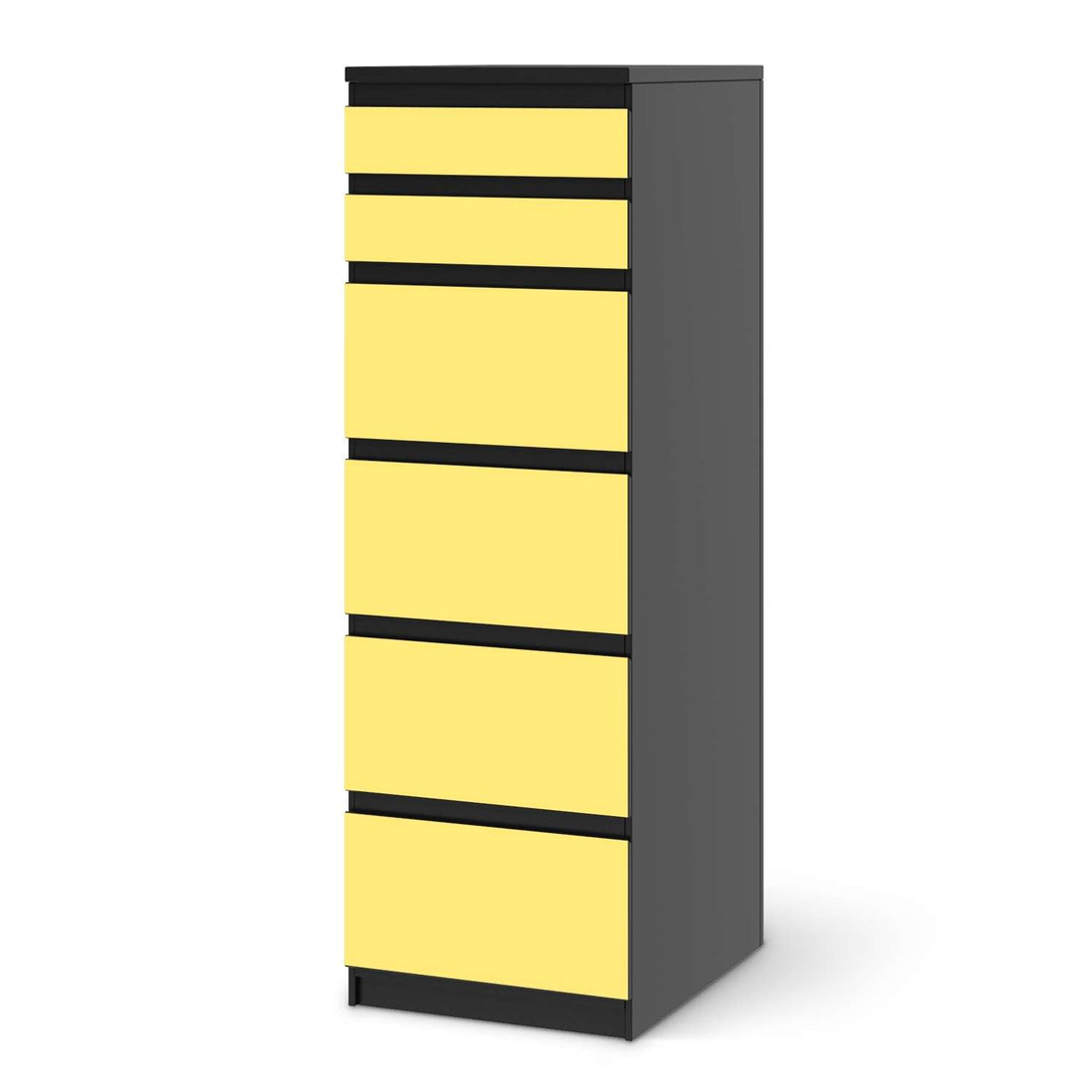 Klebefolie Gelb Light - IKEA Malm Kommode 6 Schubladen (schmal) - schwarz