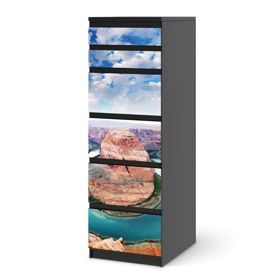 Klebefolie Grand Canyon - IKEA Malm Kommode 6 Schubladen (schmal) - schwarz