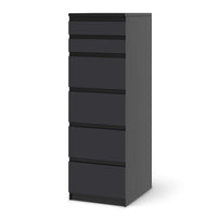 Klebefolie Grau Dark - IKEA Malm Kommode 6 Schubladen (schmal) - schwarz