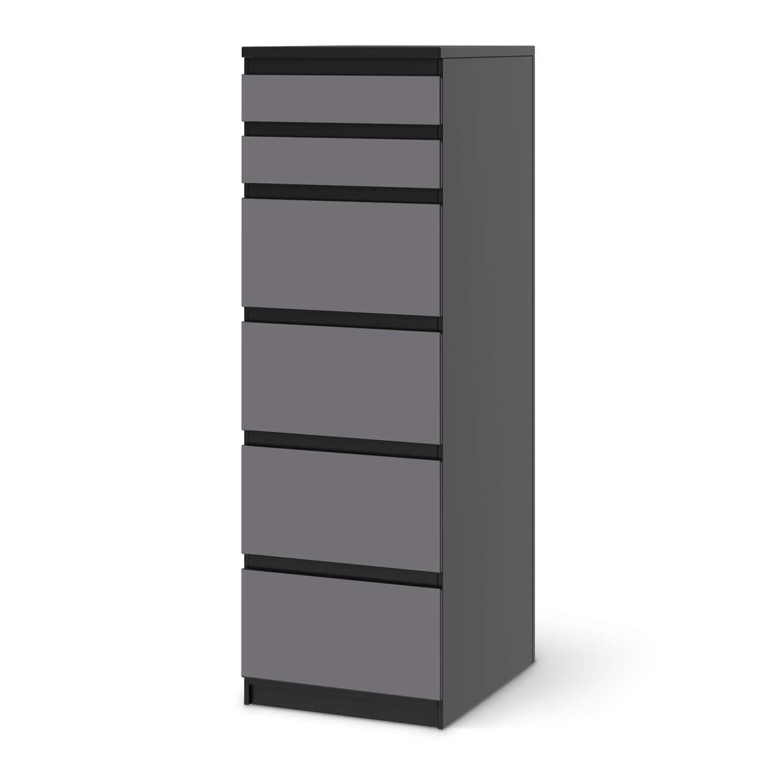Klebefolie Grau Light - IKEA Malm Kommode 6 Schubladen (schmal) - schwarz