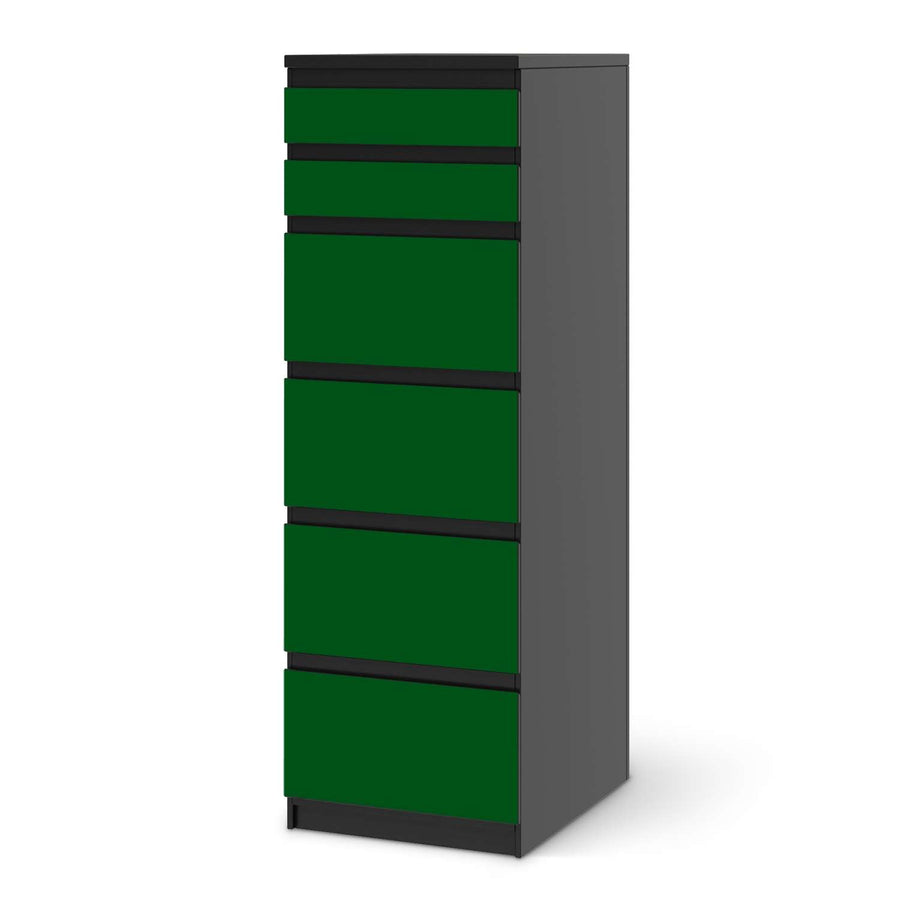 Klebefolie Grün Dark - IKEA Malm Kommode 6 Schubladen (schmal) - schwarz