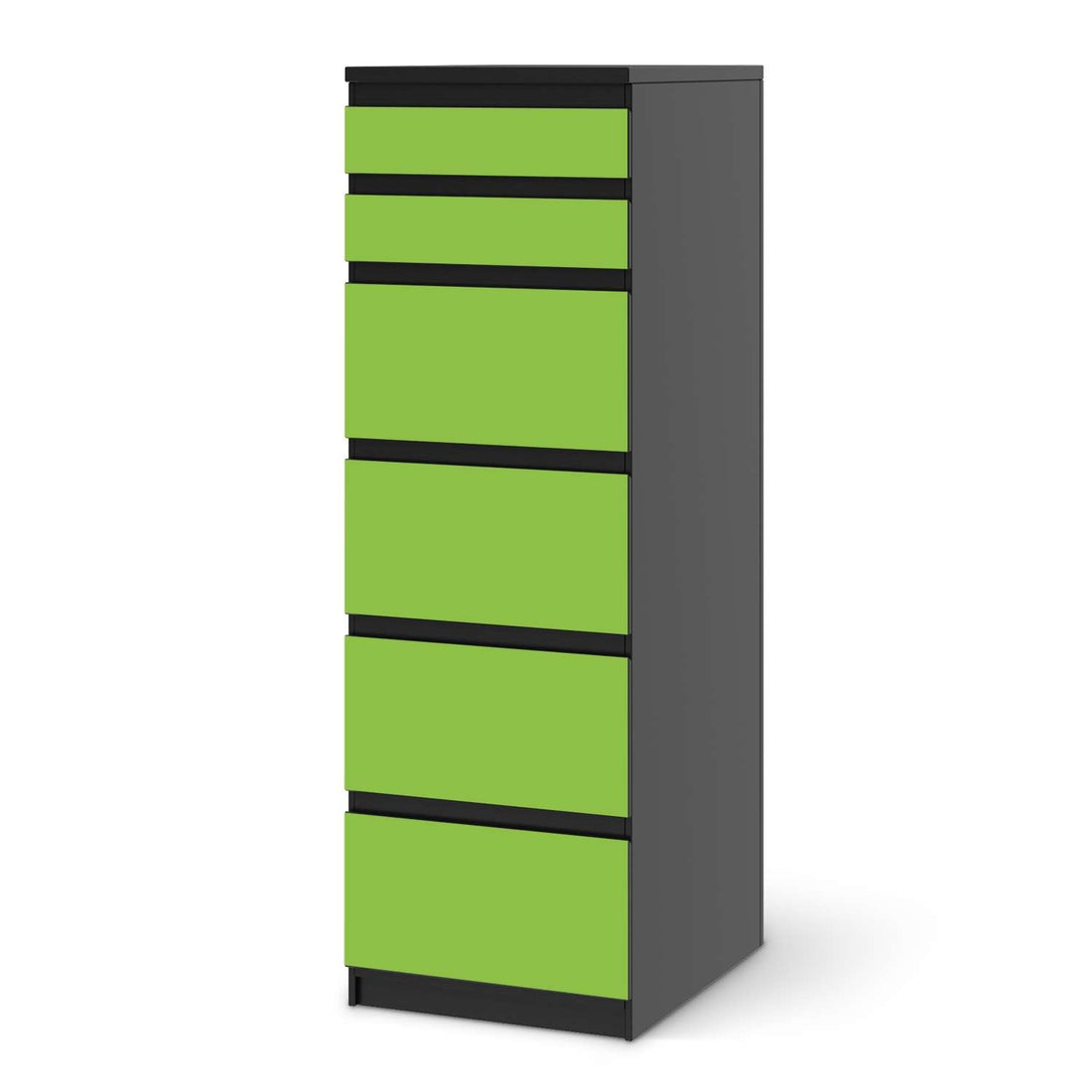 Klebefolie Hellgrün Dark - IKEA Malm Kommode 6 Schubladen (schmal) - schwarz