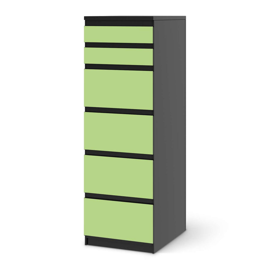 Klebefolie Hellgrün Light - IKEA Malm Kommode 6 Schubladen (schmal) - schwarz