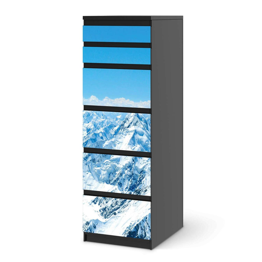 Klebefolie Himalaya - IKEA Malm Kommode 6 Schubladen (schmal) - schwarz