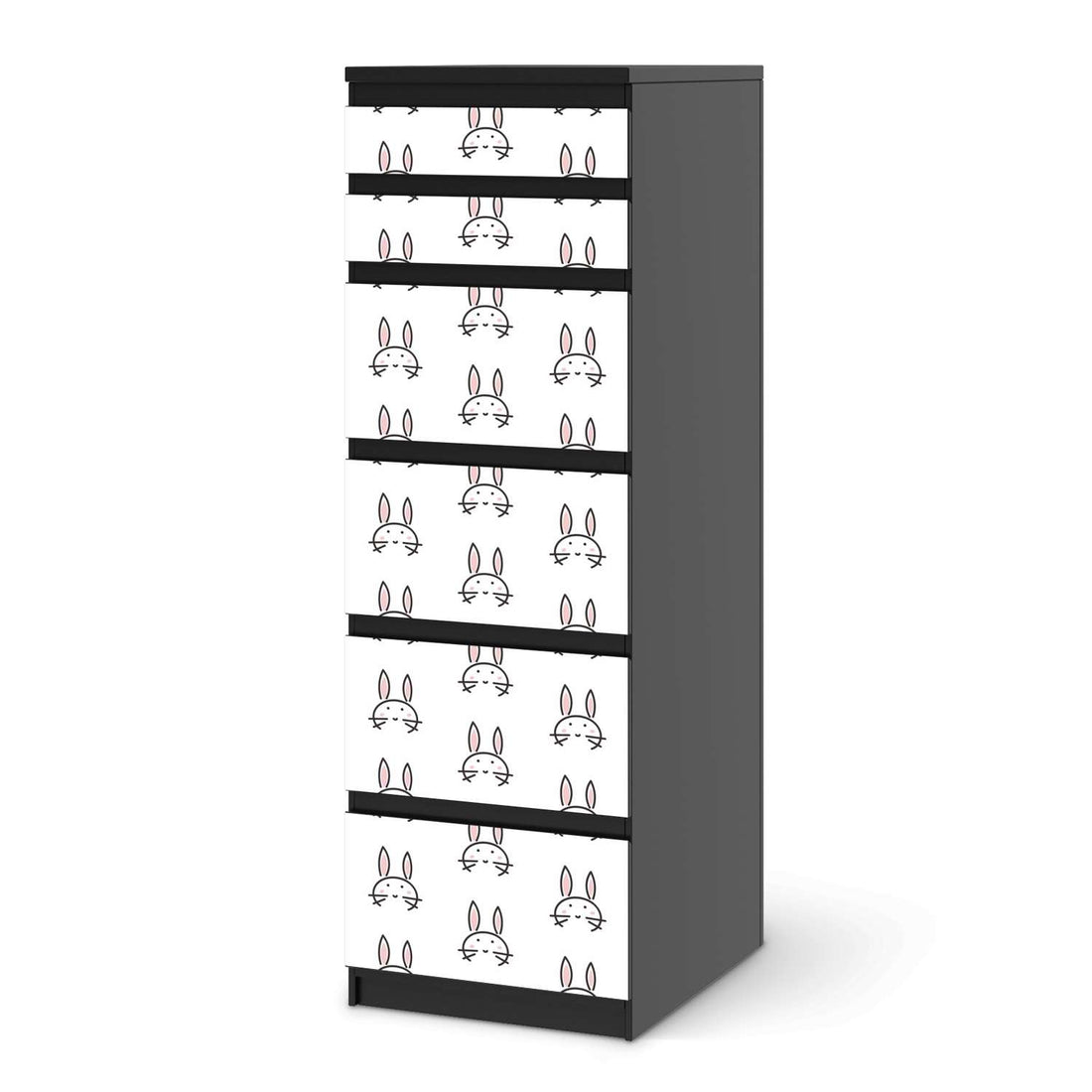 Klebefolie Hoppel - IKEA Malm Kommode 6 Schubladen (schmal) - schwarz