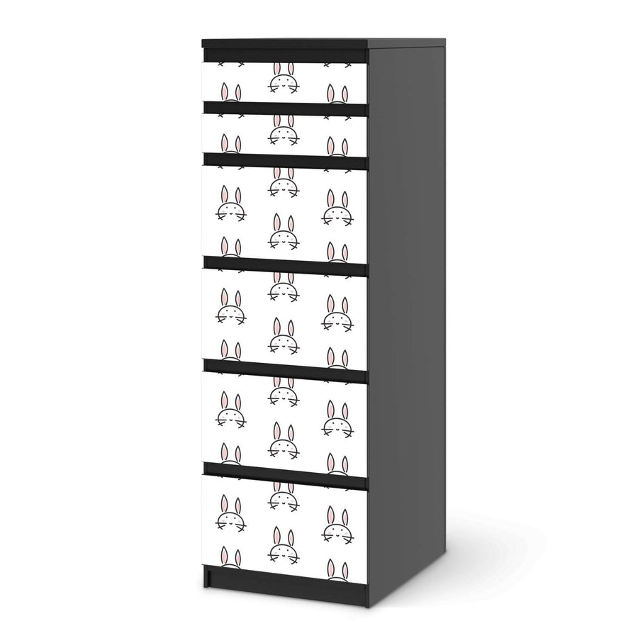 Klebefolie Hoppel - IKEA Malm Kommode 6 Schubladen (schmal) - schwarz