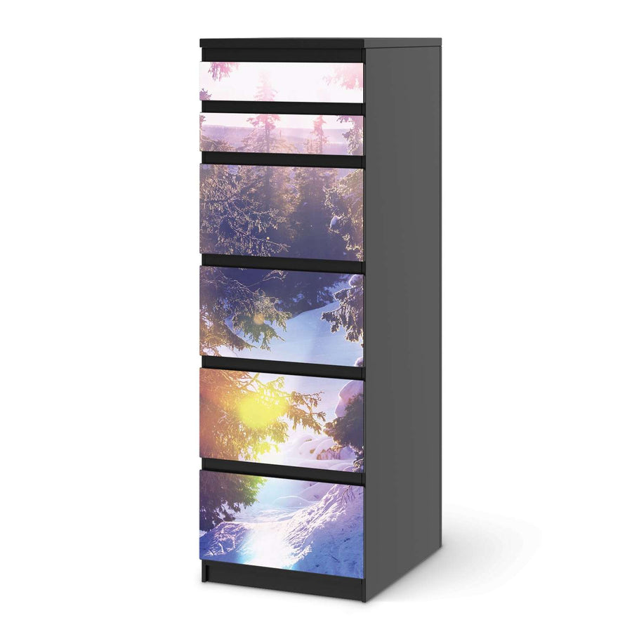 Klebefolie Lichtflut - IKEA Malm Kommode 6 Schubladen (schmal) - schwarz
