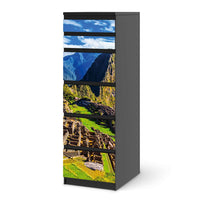 Klebefolie Machu Picchu - IKEA Malm Kommode 6 Schubladen (schmal) - schwarz