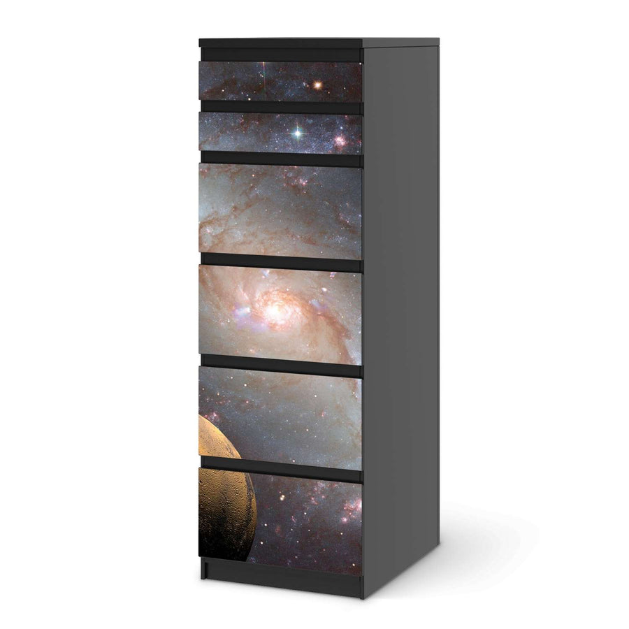 Klebefolie Milky Way - IKEA Malm Kommode 6 Schubladen (schmal) - schwarz