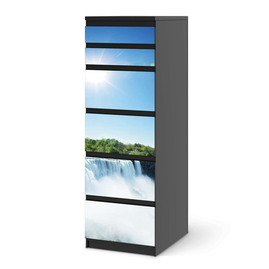 Klebefolie Niagara Falls - IKEA Malm Kommode 6 Schubladen (schmal) - schwarz