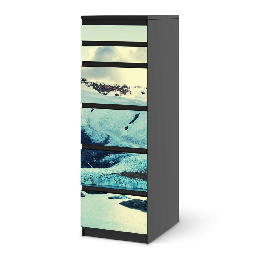 Klebefolie Patagonia - IKEA Malm Kommode 6 Schubladen (schmal) - schwarz