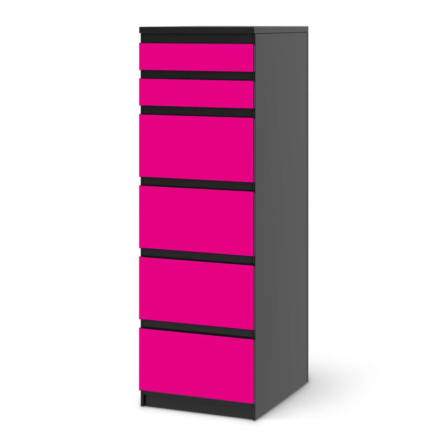 Klebefolie Pink Dark - IKEA Malm Kommode 6 Schubladen (schmal) - schwarz