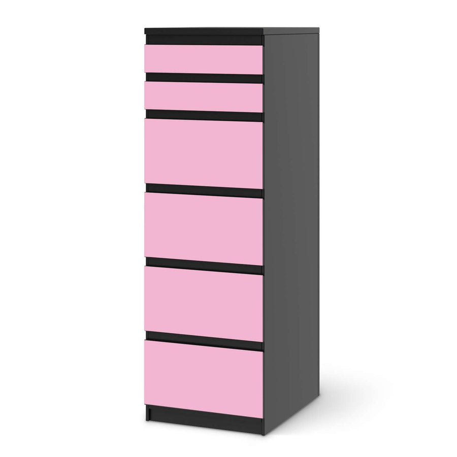Klebefolie Pink Light - IKEA Malm Kommode 6 Schubladen (schmal) - schwarz