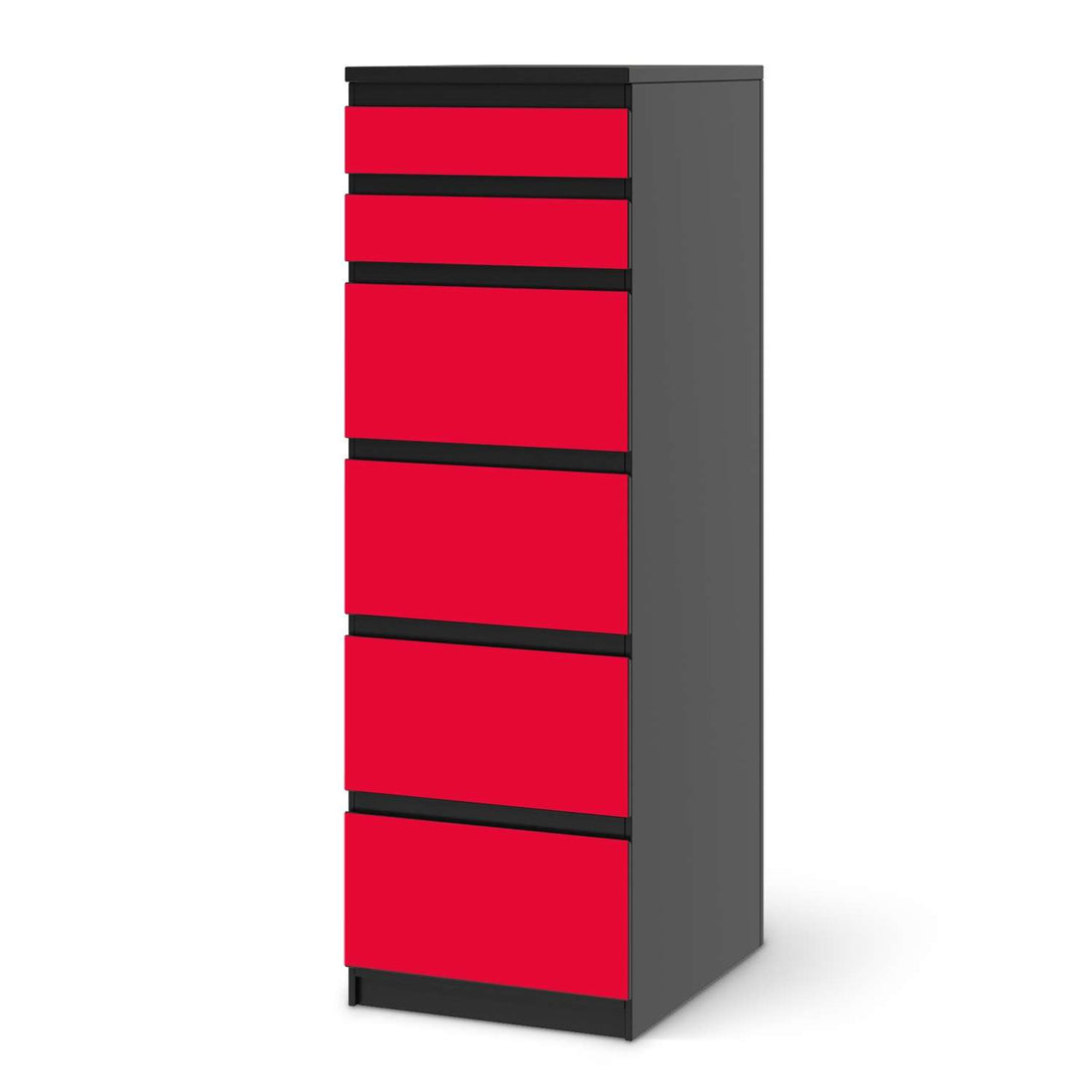 Klebefolie Rot Light - IKEA Malm Kommode 6 Schubladen (schmal) - schwarz