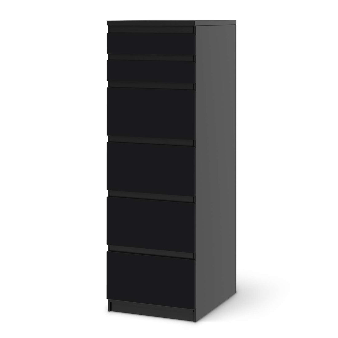 Klebefolie Schwarz - IKEA Malm Kommode 6 Schubladen (schmal) - schwarz
