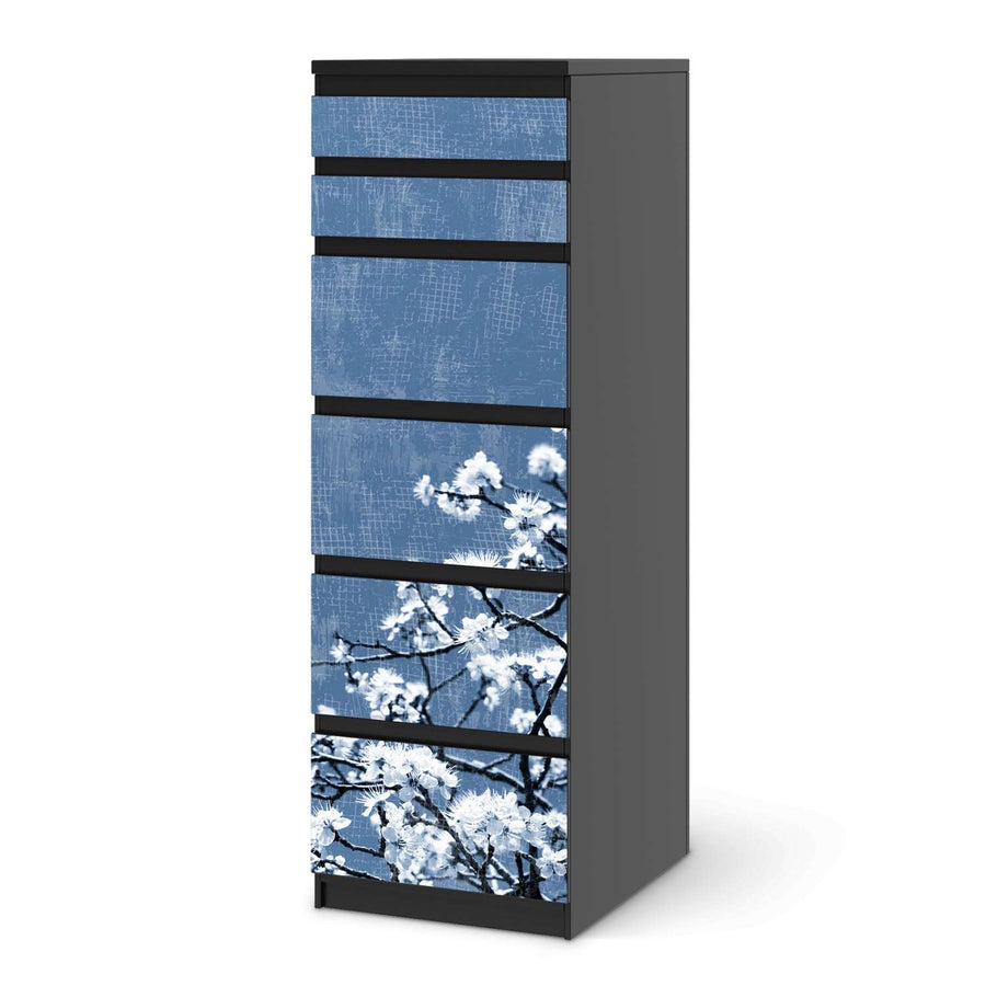 Klebefolie Spring Tree - IKEA Malm Kommode 6 Schubladen (schmal) - schwarz