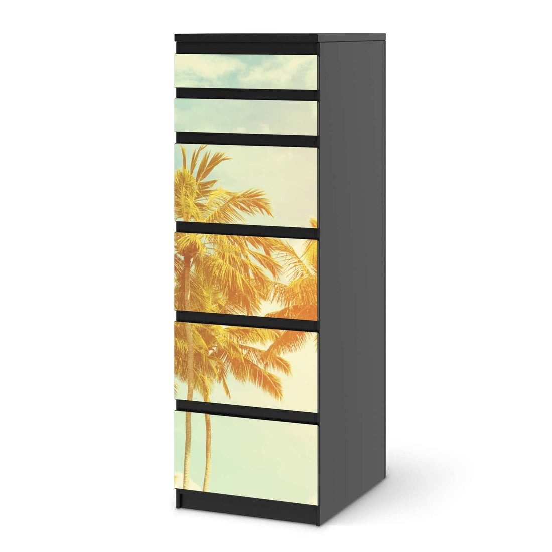 Klebefolie Sun Flair - IKEA Malm Kommode 6 Schubladen (schmal) - schwarz