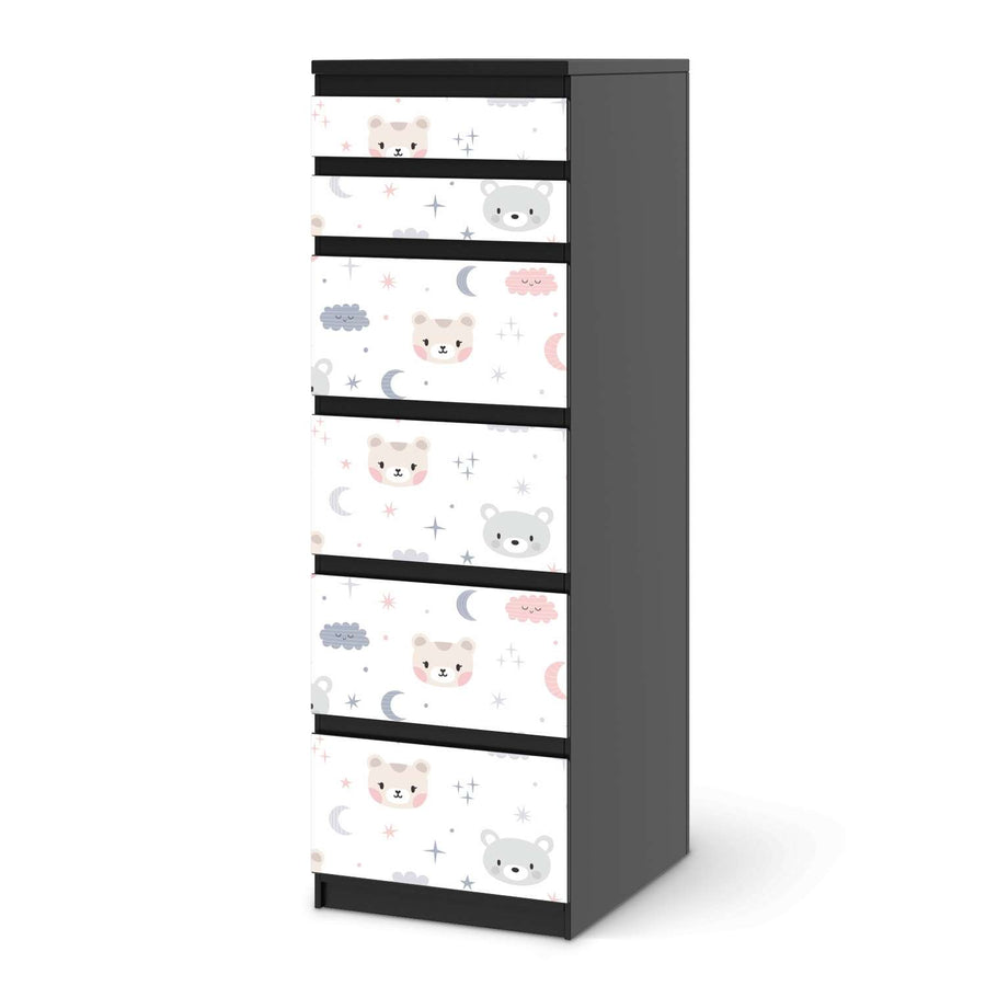 Klebefolie Sweet Dreams - IKEA Malm Kommode 6 Schubladen (schmal) - schwarz