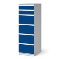 Klebefolie Blau Dark - IKEA Malm Kommode 6 Schubladen (schmal)  - weiss