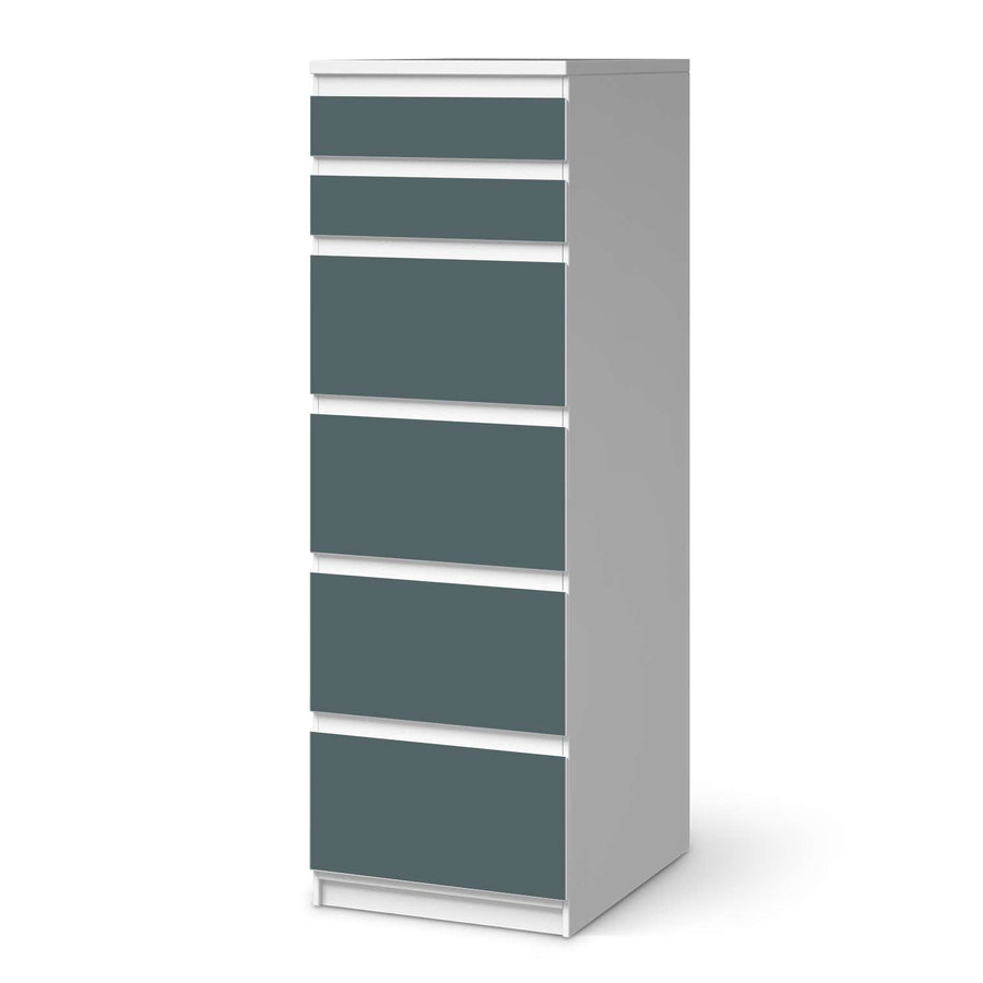 Klebefolie Blaugrau Light - IKEA Malm Kommode 6 Schubladen (schmal)  - weiss